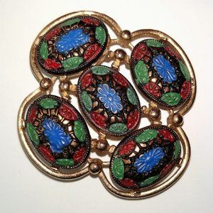 SARAH COVENTRY VTG Mosaic BROOCH LIGHT OF THE EAST Designer